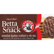 BAKERS BETTA SNACK MILK CHOC 200GR