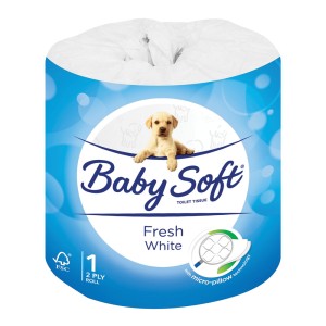 BABY SOFT TOILET PAPER WHITE 2PLY 1EA