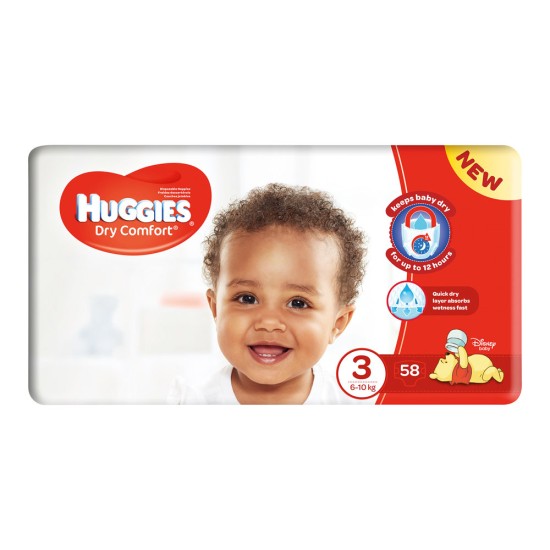 HUGGIES DRY COMFORT VP S3 58EA