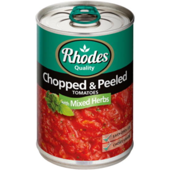 RHODES CHOPPED PEELED TOM W HERBS 410GR